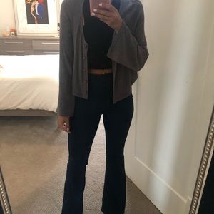 Grey light comfy button up sweater